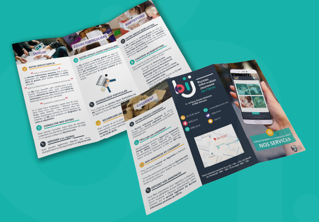 Dépliant Nos services Identité visuelle BIJ Orne